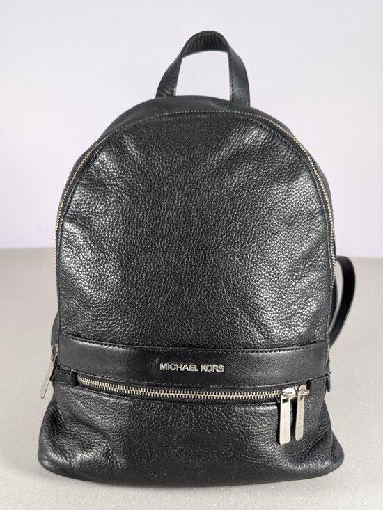 Michael Kors Rhea black pebbled leather backpack